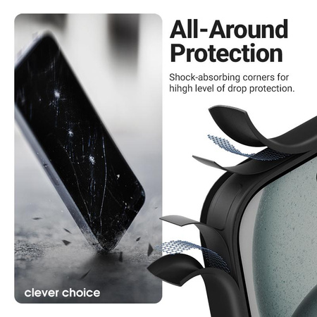 Crong Hybrid Frost MAG Cover - Etui MagSafe iPhone 17 (czarny)