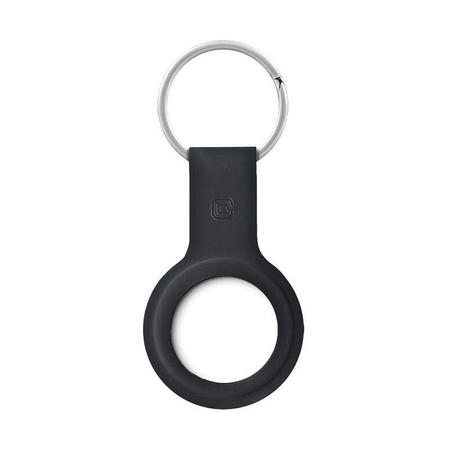 Crong Silicone Case with Key Ring – Protective keychain case for Apple AirTag 1/2 (black)