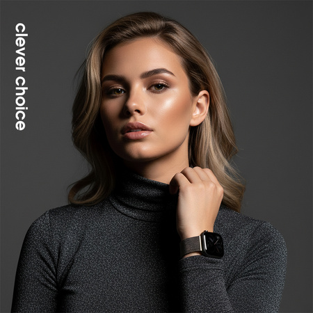 Bransoleta Crong Milano Steel do Apple Watch 42/41/40/38 mm Grafitowa Pasek