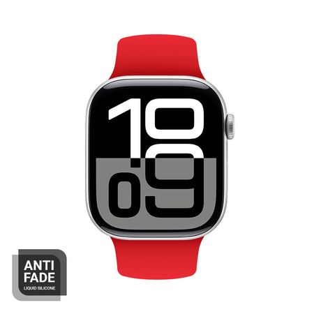 Pasek Crong Liquid do Apple Watch 42/41/40/38 mm Czerwony Silikonowy
