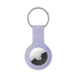 Crong Silicone Case with Key Ring - Protective Keyring Case for Apple AirTag (Lavender)