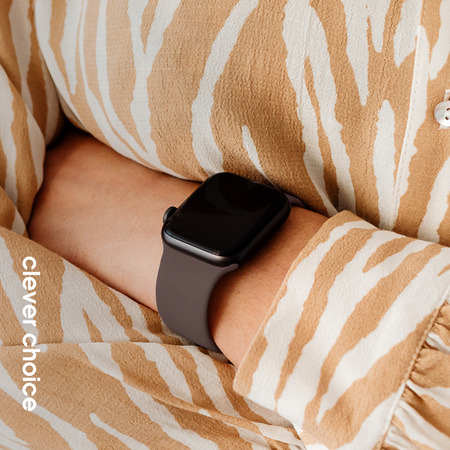 Pasek Crong Liquid do Apple Watch 49/46/45/44 mm Brązowy Silikonowy