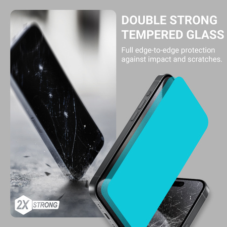 Crong EasyShield 2er-Pack - Gehärtetes Glas für iPhone 15 Pro Max (2 Stück)