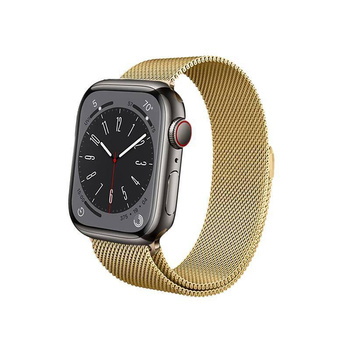 Crong Milano Steel - Stainless Steel Strap for Apple Watch 42/44/45/49 mm (Gold)