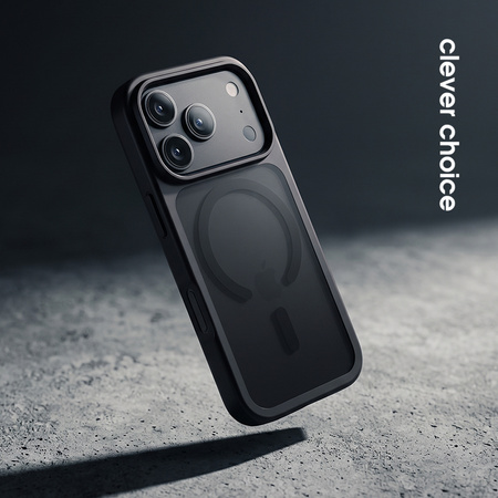 Funda Crong Hybrid MATTE™ Magnetic para iPhone 18 Pro / 17 Pro MagSafe Negra