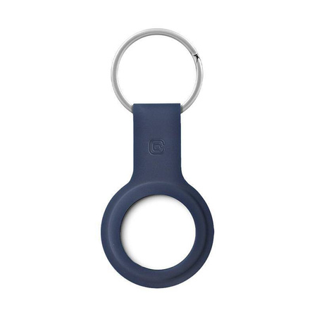 Crong Silikonhülle mit Schlüsselring – Schutzhülle mit Schlüsselanhänger für Apple AirTag 1/2 (marineblau)