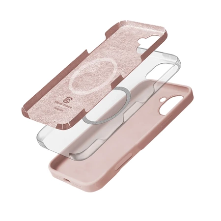 Etui Crong Color Cover Magnetic do iPhone 16 MagSafe Silikon Piaskowy Róż