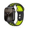 Crong Duo Sport - Pasek do Apple Watch 38/40/41 mm (czarny/limonkowy)
