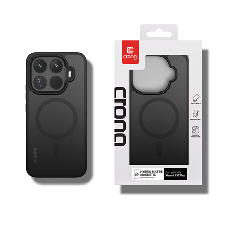 Funda Crong Hybrid Matte Magnetic para Xiaomi 15T Pro MagSafe (negra)