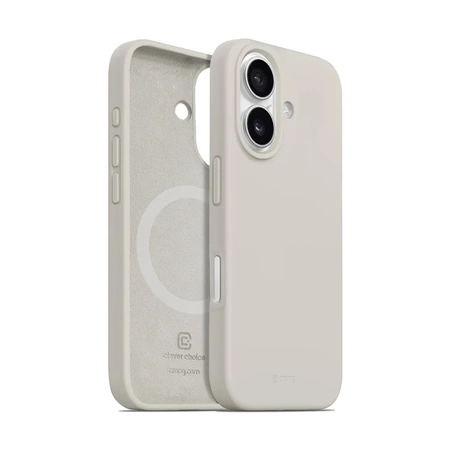 Crong Color Cover Magnetic - Silikon Case mit MagSafe für iPhone 16 (steinbeige)