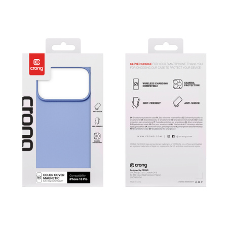 Etui Crong Color Cover Magnetic do iPhone 18 Pro / 17 Pro MagSafe Niebieskie