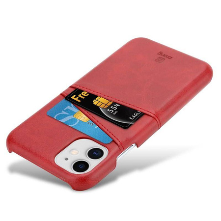 Etui Crong Neat Cover do iPhone 11 Pro Skórzane Czerwone z Kieszeniami