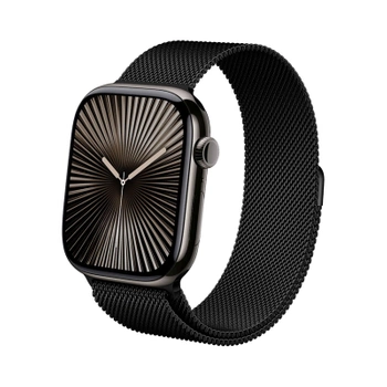 Crong Milano Steel - Milanaisearmband für Apple Watch 44/45/46/49 mm (schwarz)