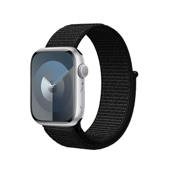 Crong Nylon Reflex - Cinturino sportivo per Apple Watch 38/40/41/42 mm (nero)