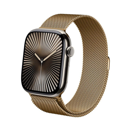 Crong Milano Steel - Bransoleta mediolańska do Apple Watch 44/45/46/49 mm (różowe złoto)