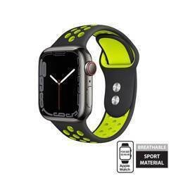 Crong Duo Sport - Λουράκι για Apple Watch 42/44/45/49 mm (μαύρο/lime)