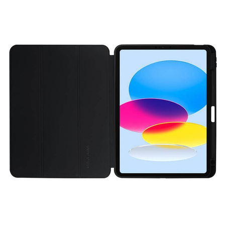 Crong PrimeFolio - Tasche für iPad 11" (2025) / iPad 10.9" (2022) mit Ständer und Apple Pencil Halter (schwarz/transparent)
