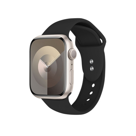 Crong Liquid - Řemínek pro Apple Watch 42/44/45/49 mm (černý)