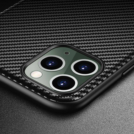 Crong Prestige Carbon Cover - Θήκη iPhone 11 Pro Max (μαύρο)