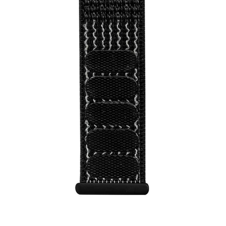 Crong Nylon Reflex - Спортна каишка за Apple Watch 38/40/41/42 мм (Черна)