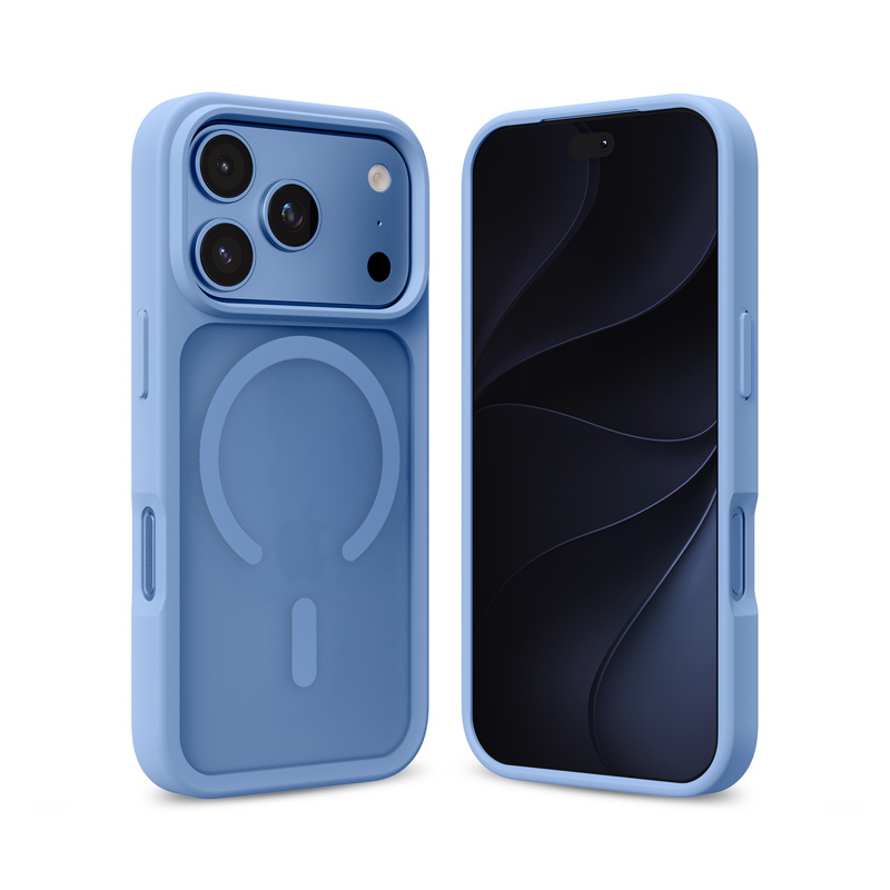 Funda Crong Hybrid MATTE Magnetic MagSafe azul para iPhone 18 Pro Max y 17 Pro Max