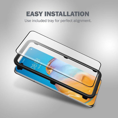 Szkło Hartowane do Huawei P40 Pro Crong 3D Armour Glass 9H Ochronne na Cały Ekran + Ramka Instalacyjna