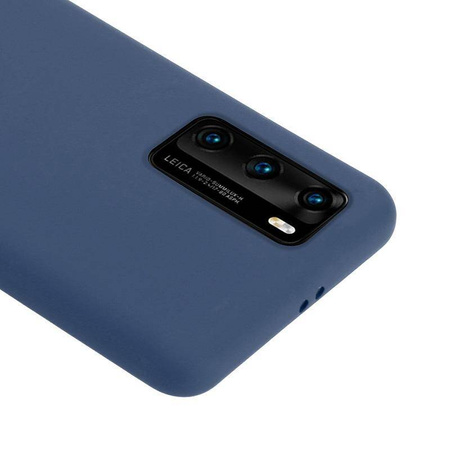 Etui Crong Color Cover do Huawei P40 Silikonowe Niebieskie z Mikrofibrą