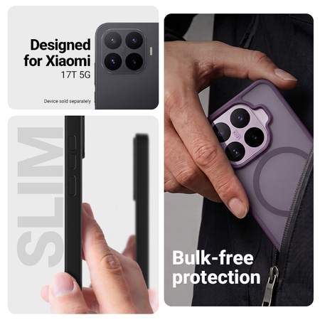 Etui Crong Hybrid MATTE™ Magnetic do Xiaomi 17T MagSafe Fioletowe Wytrzymałe