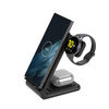 Crong PowerSpot™ Pivot Stand - Ασύρματος φορτιστής 3 σε 1 για iPhone, Samsung & Android, Galaxy Watch και ακουστικά TWS (μαύρο)