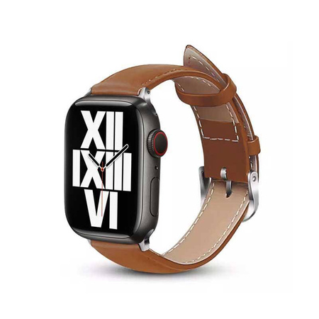 Pasek Crong Noble Band do Apple Watch 49/46/45/44 mm Mokka Skórzany
