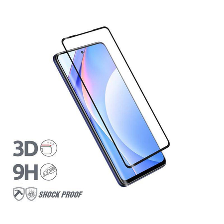 Crong 3D Panzerglas – 9H Vollflächig verklebtes gehärtetes Glas für den gesamten Bildschirm des Xiaomi Mi 10T Lite