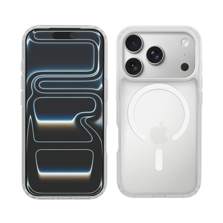 Crong Hybrid Matte Magnetic - MagSafe калъф за iPhone 17 Pro Max (бял)