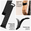 Crong Eclipse - Mágneses Bőr Apple Watch Szíj 44/45/46/49 mm (Fekete)