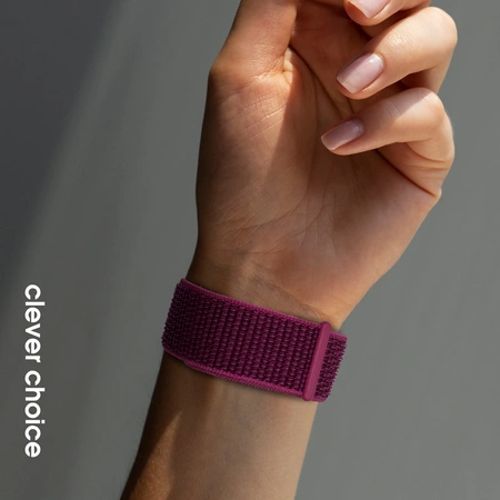 Pasek Crong Nylon do Apple Watch 42/41/40/38 mm Magenta Fusion Nylonowy Malinowy