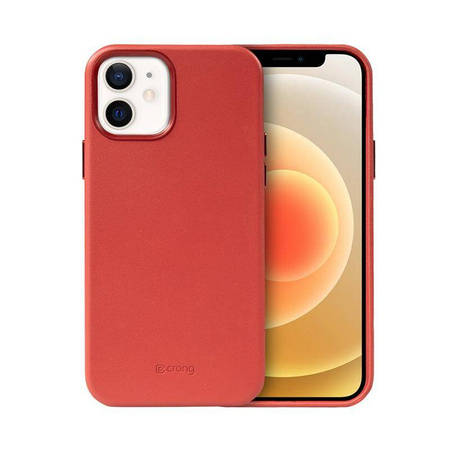 Etui Crong Essential Magnetic do iPhone 12/12 Pro MagSafe Skórzane Red