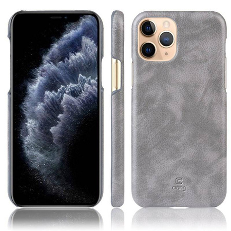 Etui Crong Essential Cover do iPhone 11 Pro Skórzane Szare Plecki