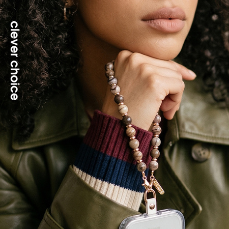Crong Phone Charm - Ciondolo per cordino del telefono (Agata marrone)