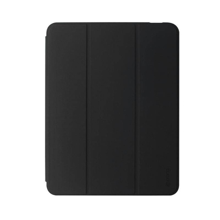 Etui do iPad 11" (2025) / iPad 10.9” (2022) z Podstawką i Schowkiem na Apple Pencil Crong PrimeFolio Case Czarno Przezroczysty