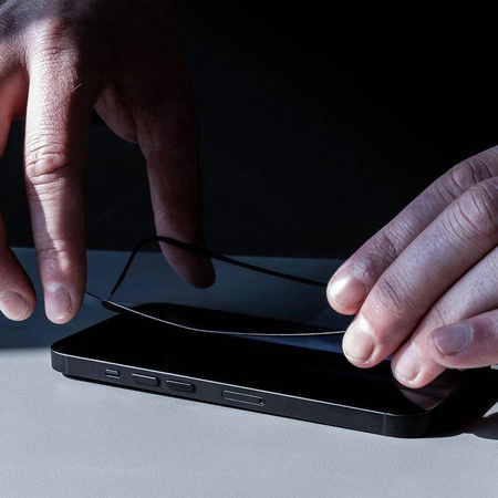 Crong 7D Nano Flexible Glass - Нечупливо 9H хибридно стъкло за целия екран на iPhone 14 Pro