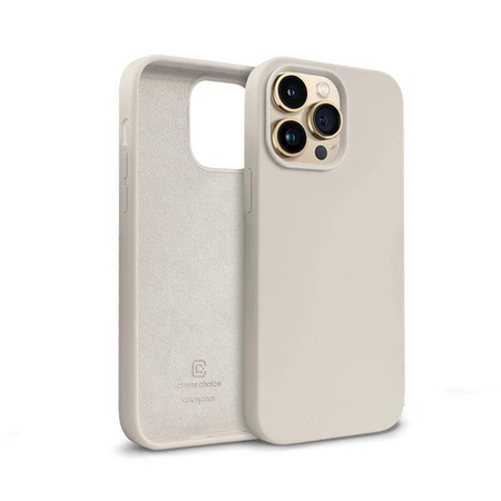 Etui do iPhone 14 Pro Crong Color Cover Silikonowy Case Ochronny Kamienny Beż