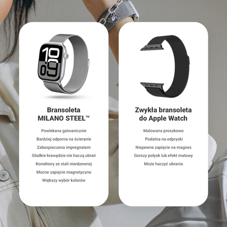 Crong Milano Steel - Řemínek z nerezové oceli pro Apple Watch 38/40/41 mm (zlatý)