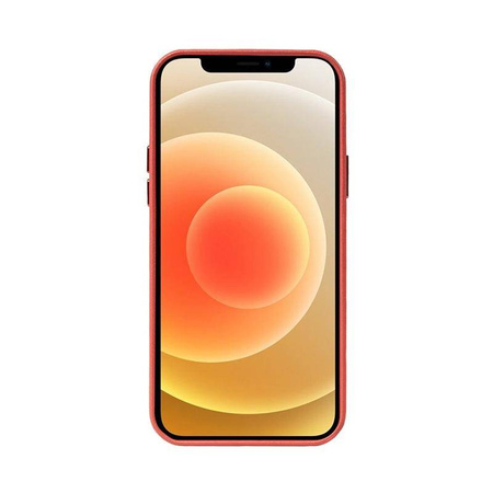 Etui Crong Essential Cover do iPhone 12 / 12 Pro Skórzane Czerwone Plecki
