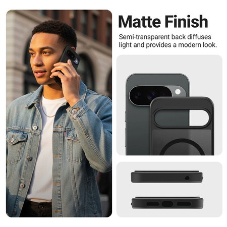 Crong Hybrid Matte Magnetic - MagSafe калъф за Google Pixel 10 Pro XL (черен)
