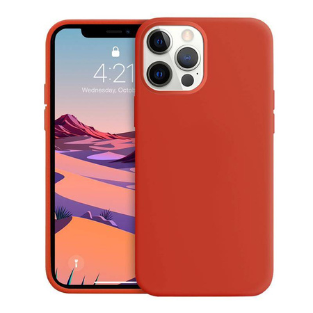 Crong Color Cover - Silikonové pouzdro pro iPhone 12 Pro Max (červené)