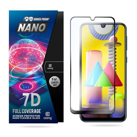 Crong 7D Nano Flexible Glass: vidrio híbrido 9H para toda la pantalla del Samsung Galaxy M31