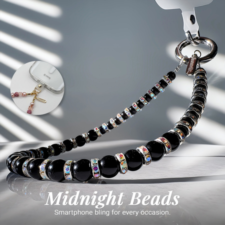 Crong Phone Charm Midnight Beads – smycz do telefonu na nadgarstek z kamieniami