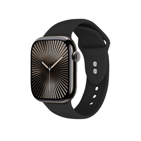 Pasek Crong Liquid do Apple Watch 42/41/40/38 mm Czarny Silikonowy