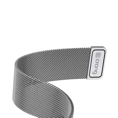 Crong Milano Steel - Bransoleta mediolańska do Apple Watch 40/41/42 mm (srebrny)