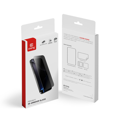 Szkło Crong Privacy 3D Armour do iPhone 17 Pro Max/16 Pro Max Hartowane 9H