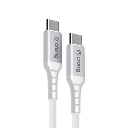 Crong Armor Link - Cable USB-C a USB-C de 100 W, 5 A, 200 cm (blanco)